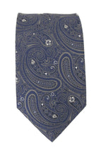 Brown Navy Large Paisley Tie by Van Buck