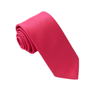Cerise Pink Satin Wedding Tie by Van Buck