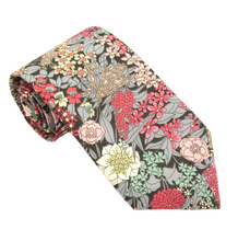 Ciara Grey Cotton Tie Made with Liberty Fabric