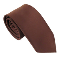 Conker Satin Wedding Tie by Van Buck