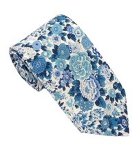 Elysian Day Blue Cotton Tie Made with Liberty Fabric