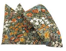 Faria Green Cotton Tie & Pocket Square Made with Liberty Fabric