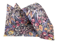 Faria Purple Cotton Tie & Pocket Square Made with Liberty Fabric