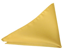 Gold Satin 29 Wedding Tie and Pocket Square Set by Van Buck