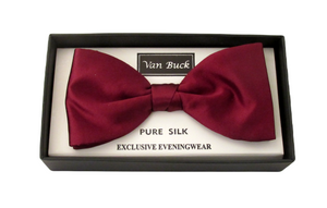 Burgundy Silk Bow Tie by Van Buck