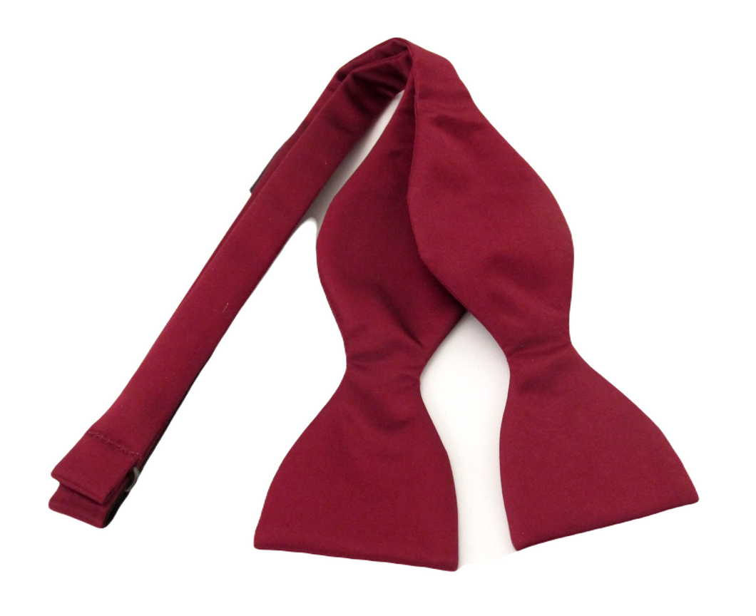 Burgundy Self-Tied Silk Bow Tie by Van Buck