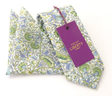 Lodden Olive Cotton Tie & Pocket Square Made with Liberty Fabric