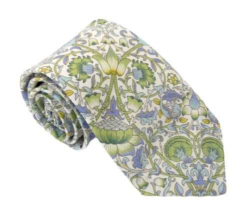 Lodden Olive Cotton Tie Made with Liberty Fabric
