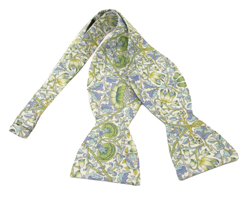 Lodden Olive Self Tie Bow Tie Made with Liberty Fabric