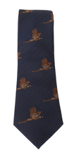 Navy Blue Flying Pheasant Country Silk Tie by Van Buck