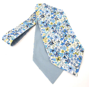 Dreams Of Summer Blue Cotton Cravat Made with Liberty Fabric