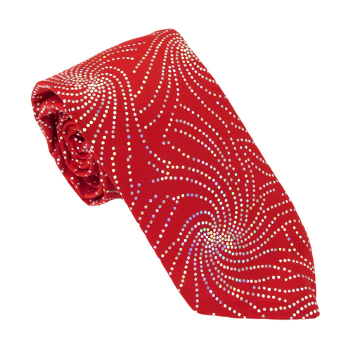 Shiny Star Swirl Red Tie by Van Buck