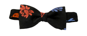 Limited Edition Black Floral Silk Bow Tie by Van Buck