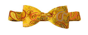 Limited Edition Gold Paisley Silk Bow Tie by Van Buck