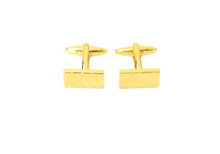 Gold Rectangle Stripe Novelty Cufflinks by Van Buck