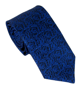 Sparkly Blue Rose Tie by Van Buck