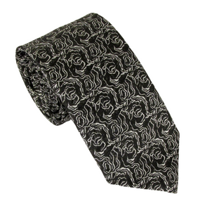 Sparkly Silver Rose Tie by Van Buck