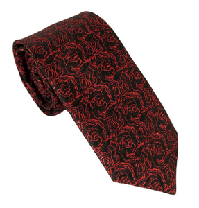 Sparkly Red Rose Tie by Van Buck