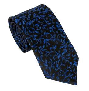 Sparkly Blue Vine Tie by Van Buck