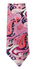 Limited Edition Pink Paisley Wave Silk Tie by Van Buck