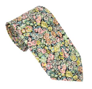 Chive Green Cotton Tie Made with Liberty Fabric