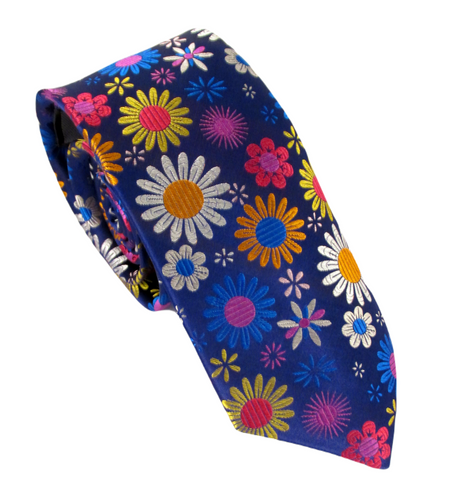 Van Buck Limited Edition Navy Flower Silk Tie