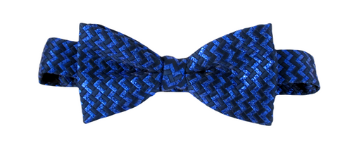 Royal Blue Sparkly Zig-Zag Bow Tie by Van Buck