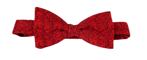 Red Rose Lurex Bow Tie by Van Buck