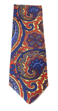 Large Red Detailed Paisley Printed English Silk Tie by Van Buck