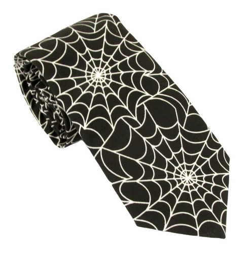 Halloween Large Spider Web Tie by Van Buck
