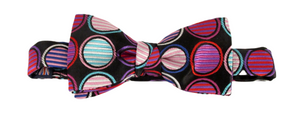 Limited Edition Pink Circle Silk Bow Tie by Van Buck