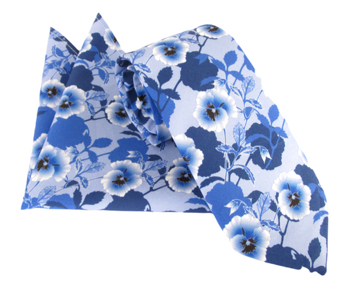 Pansy Dot Cotton Tie & Pocket Square Made with Liberty Fabric