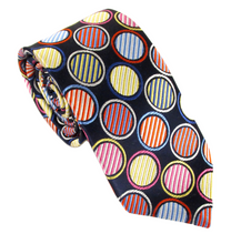 Van Buck Limited Edition Red & Gold Circles Silk Tie