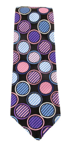Van Buck Limited Edition Pink & Blue Circles Silk Tie