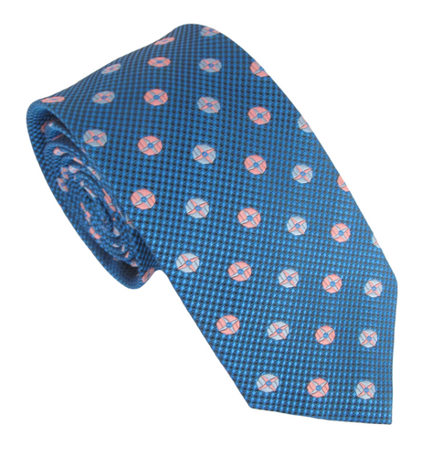 Blue & Pink Medallion Fancy Tie by Van Buck