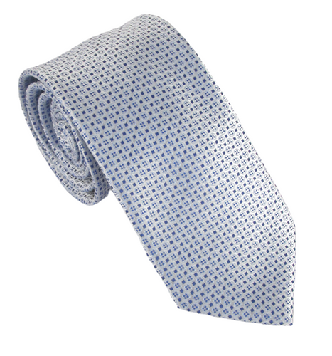 Silver Neat Squares Patterned Tie by Van Buck