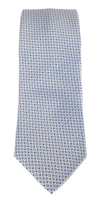 Silver Sky Blue Neat Squares Patterned Tie by Van Buck