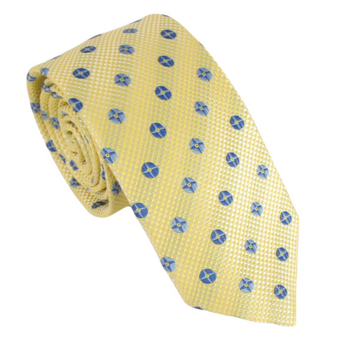 Yellow Medallion Fancy Tie by Van Buck
