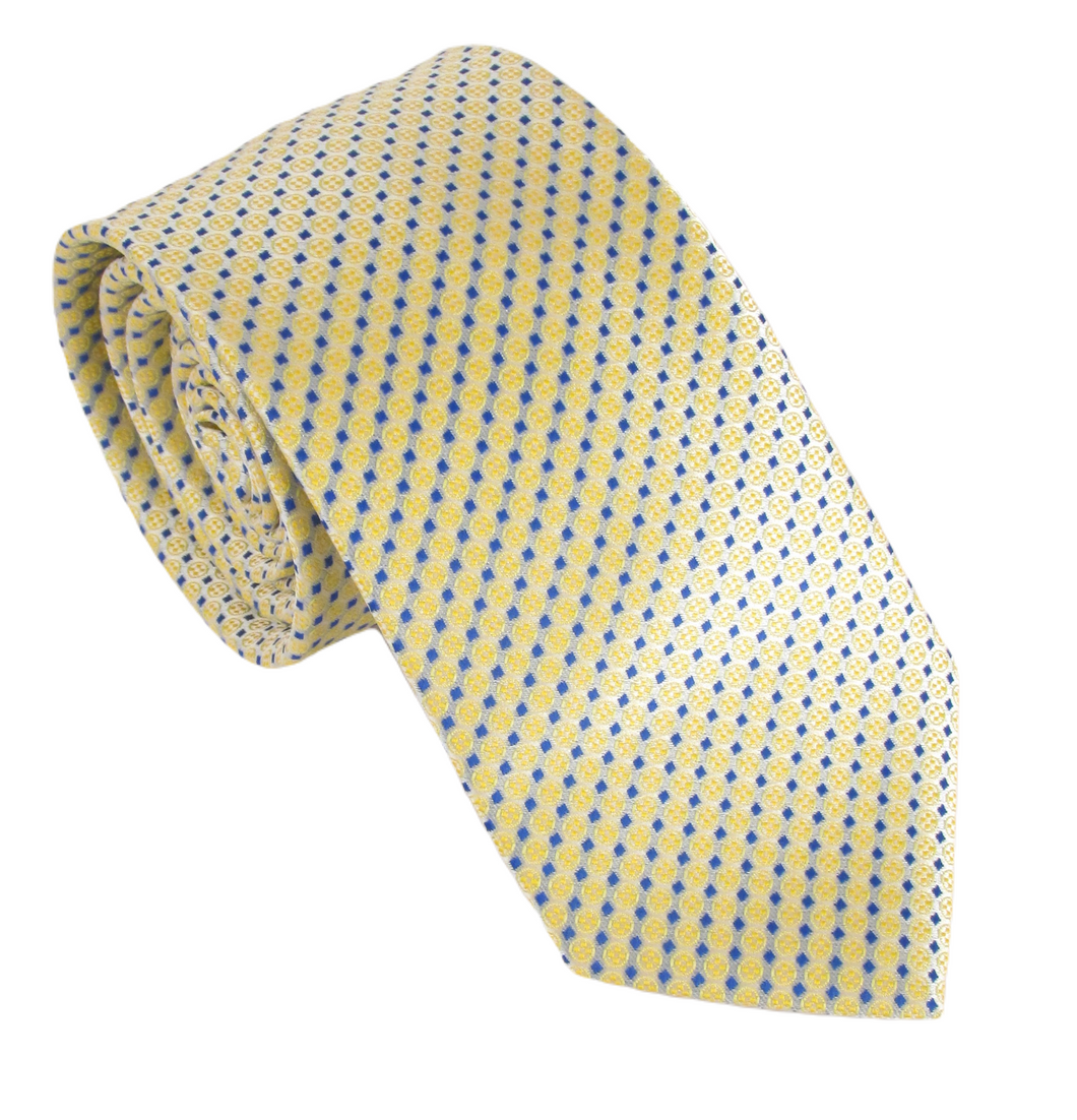 Yellow Neat Patterned Tie by Van Buck