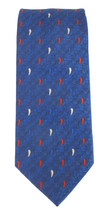 Blue Red & White Swirl Paisley Patterned Tie by Van Buck