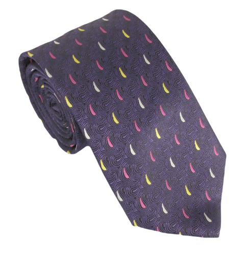 Purple Swirl Paisley Patterned Tie by Van Buck