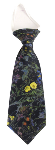 Boys Wild Flower Navy Cotton Tie On Elastic (Age 1-3) Made with Liberty Fabric * Non refundable
