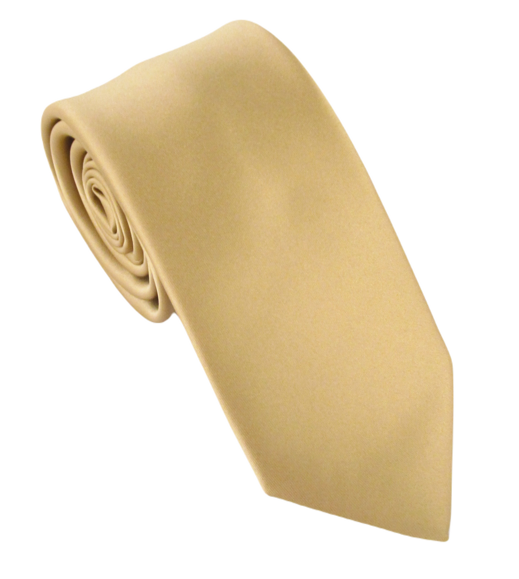 Deep Beige 12 Satin Wedding Tie By Van Buck