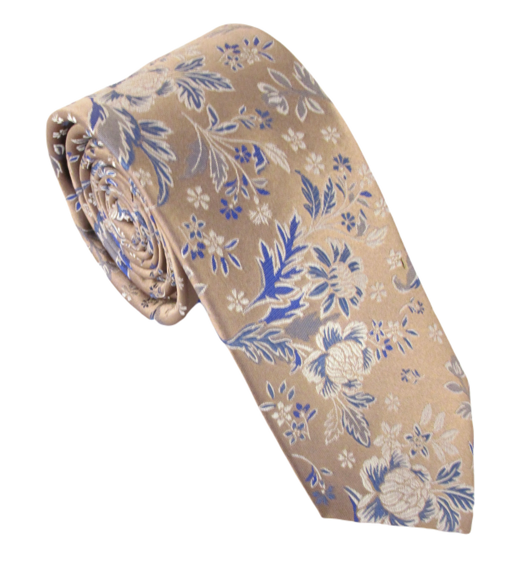 Bonze large Floral Red Label Silk Tie by Van Buck