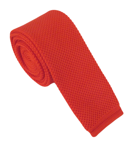 Red Knitted Tie by Van Buck