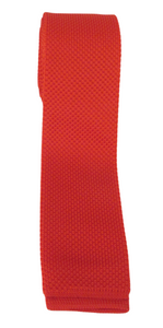 Red Knitted Tie by Van Buck