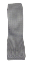 Grey Knitted Tie by Van Buck