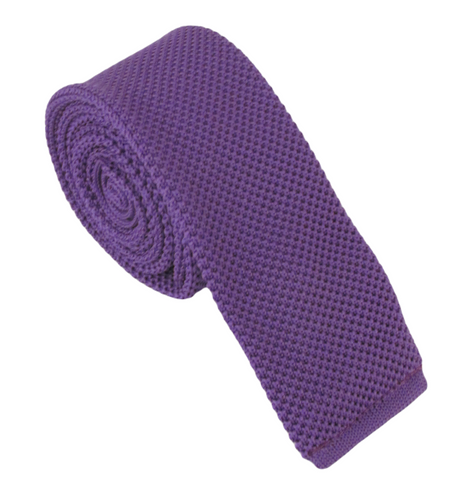Purple Knitted Tie by Van Buck