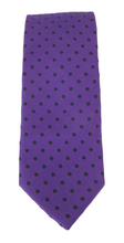 Purple Silk Tie with  Navy Blue Polka Dots by Van Buck