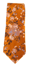Orange Floral London Silk Tie by Van Buck